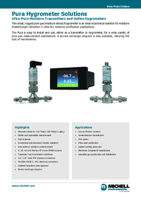 Thumbnail of document Data Sheet - PUR-OL Ultra-Pure Moisture Hygrometers